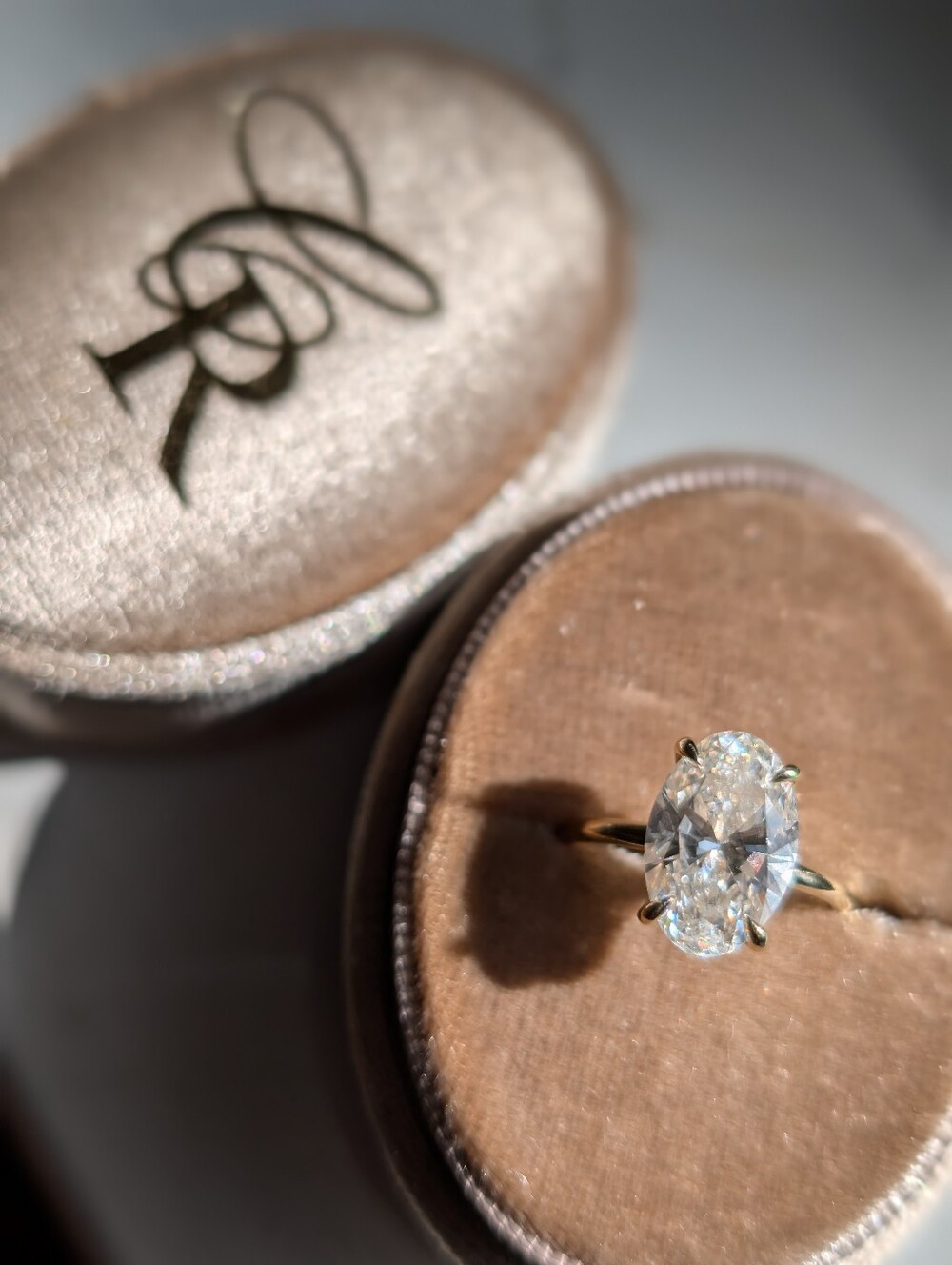 3.02CT IGI D VS1 Oval Lab Grown Diamond Ring 14K Gold Solitaire Sz. 4